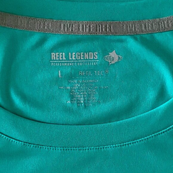 Reel Legends Green Performance Reel-Tec T-Shirt Men's Large NEW - Picture 6 of 6